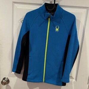 Spyder Blue Jacket with Neon Yellow Zipper